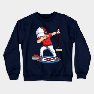 Dabbing Curling player curling rocks Broom curler Curling Crewneck Sweatshirt